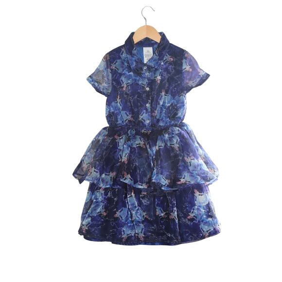 Disney Store Girls Cinderella Tiered Dress Size 7/8
